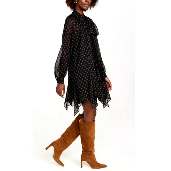 Misa Women's Black Lapis Eye Cindy Floral Mini Dress Size M - Picture 11 of 11